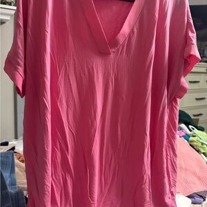 Ralph Lauren Pink Short Sleeve V-Neck Tee